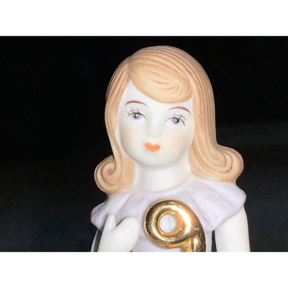Enesco Growing Up Girl Age 9 Porcelain Figurine 1982 - Picture 11 of 11
